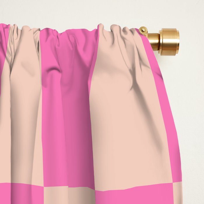 Pink Pop Checkered Grid Window Curtain Gallery Image 2