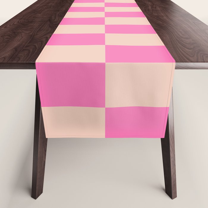 Pink Pop Checkered Grid Table Runner Gallery Image 1