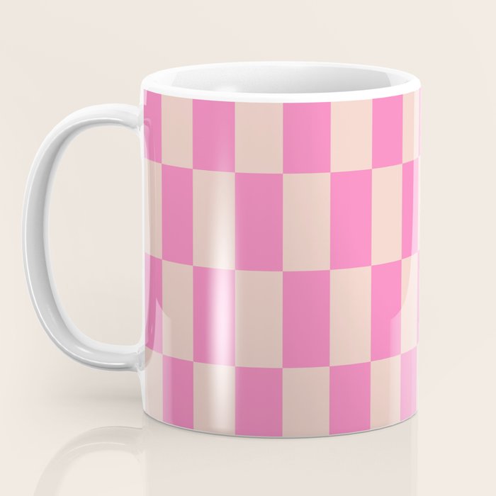 Pink Pop Checkered Grid Coffee Mug Gallery Image 3