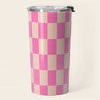 Pink Pop Checkered Grid Travel Mug Gallery Image 2