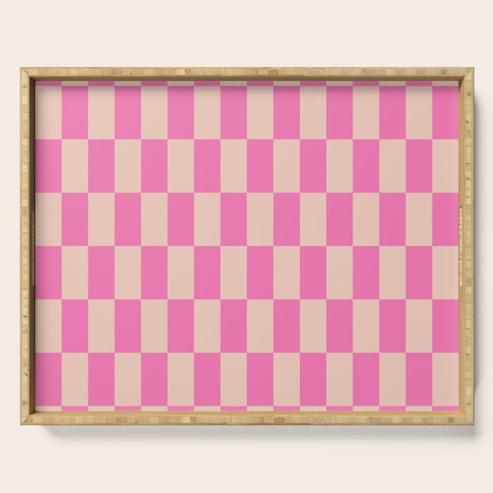 Pink Pop Checkered Grid Serving Tray Gallery Image 1