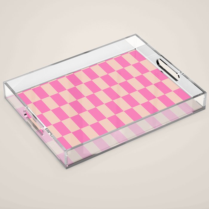 Pink Pop Checkered Grid Acrylic Tray Gallery Image 1