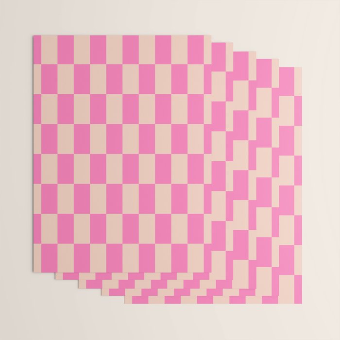Pink Pop Checkered Grid Wrapping Paper Gallery Image 3
