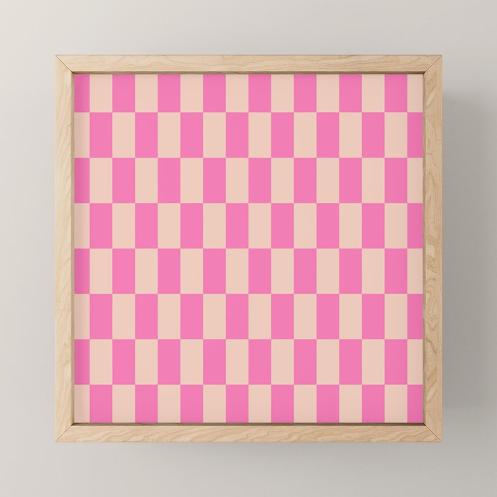 Pink Pop Checkered Grid Mini Art Print Gallery Image 1