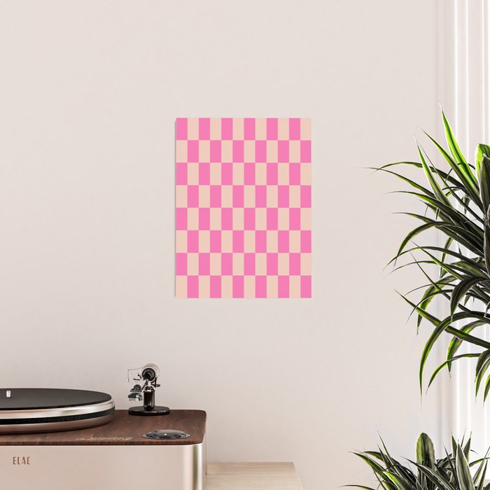 Pink Pop Checkered Grid Poster Gallery Image 2