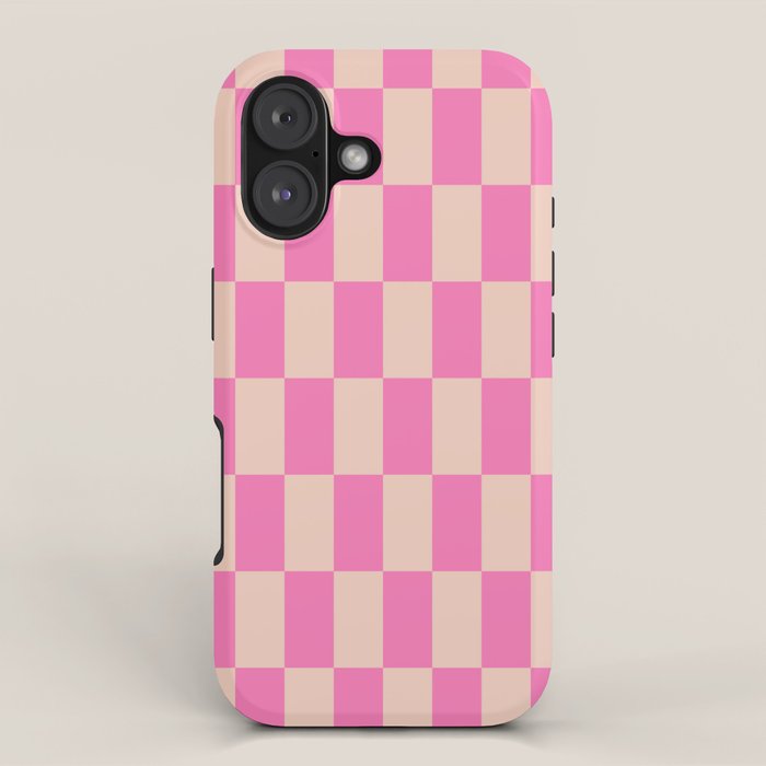 Pink Pop Checkered Grid iPhone Case Gallery Image 1