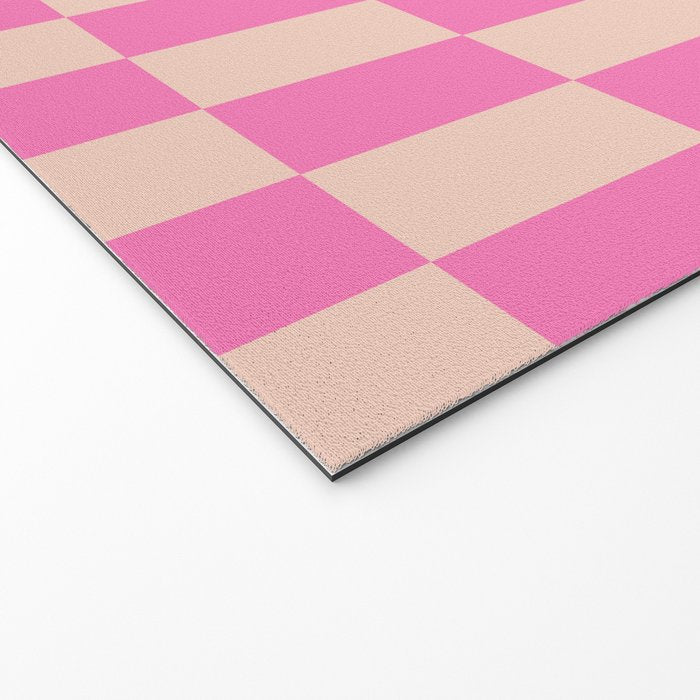 Pink Pop Checkered Grid Welcome Mat Gallery Image 2