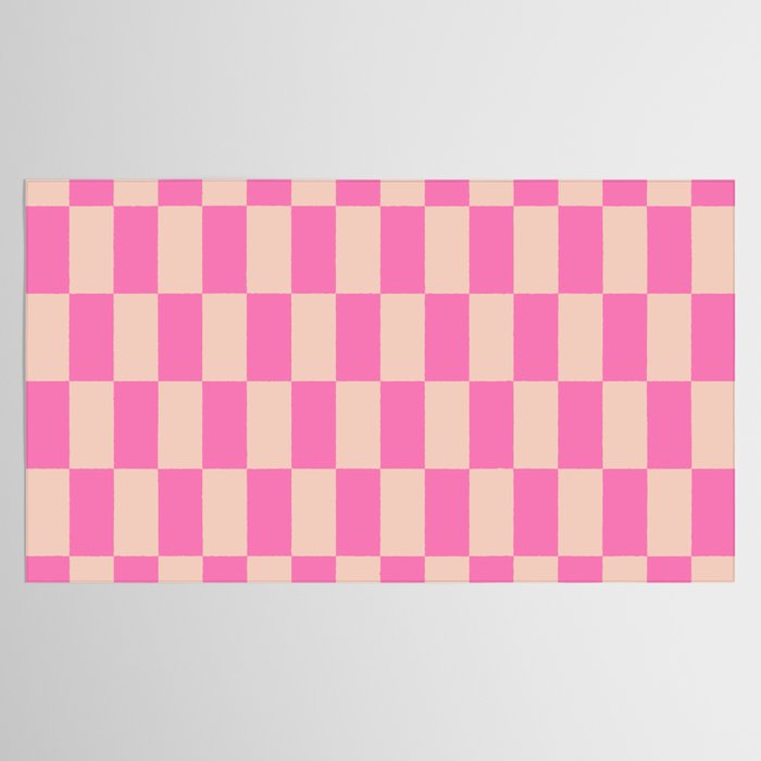 Pink Pop Checkered Grid Tablecloth Gallery Image 2