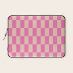 Pink Pop Checkered Grid Laptop Sleeve Gallery Image 1