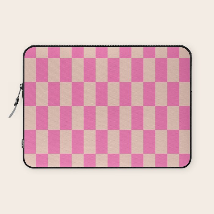 Pink Pop Checkered Grid Laptop Sleeve Gallery Image 1