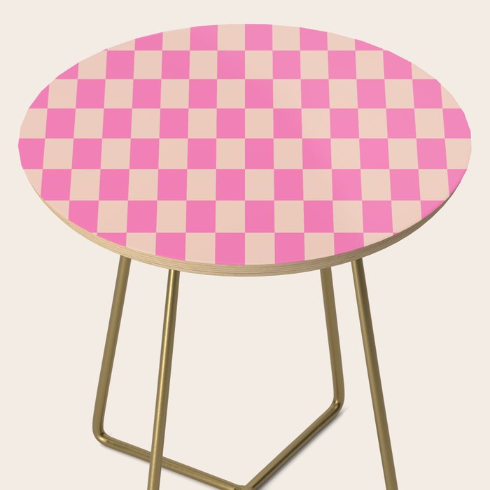 Pink Pop Checkered Grid Side Table Gallery Image 2