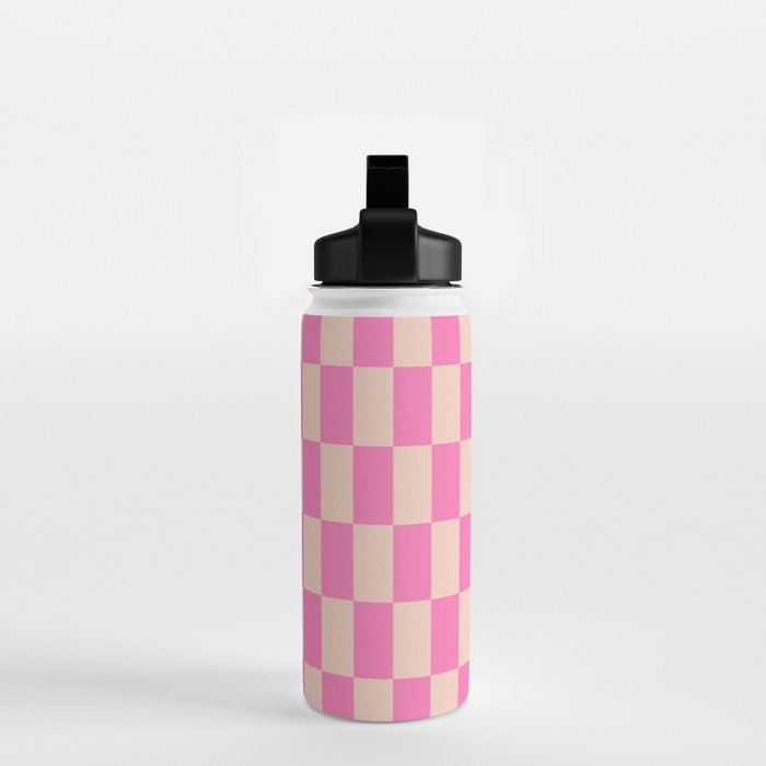 Pink Pop Checkered Grid Water Bottle Gallery Image 2