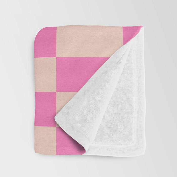 Pink Pop Checkered Grid Throw Blanket Gallery Image 3