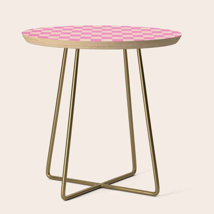 Pink Pop Checkered Grid Side Table Gallery Image 1