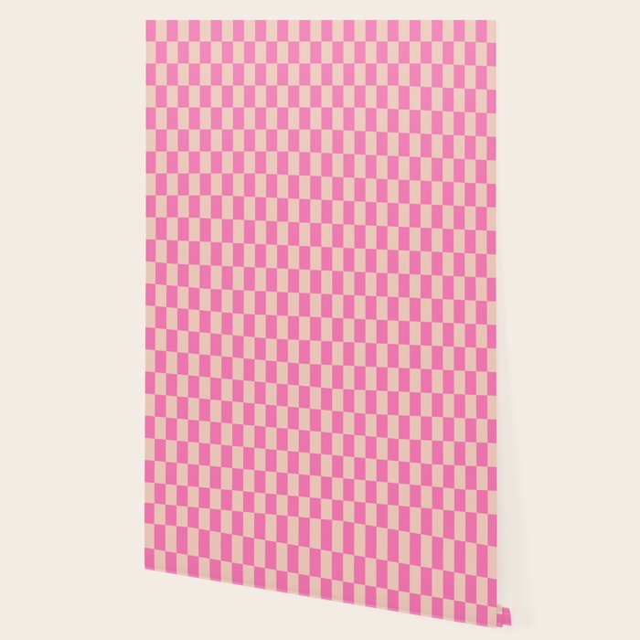 Pink Pop Checkered Grid Wallpaper Gallery Image 2