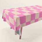 Pink Pop Checkered Grid Tablecloth Gallery Image 1