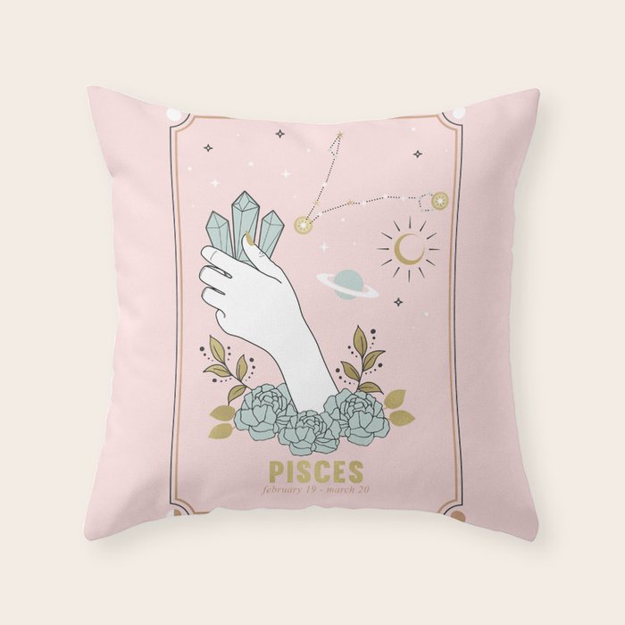 Pisces Zodiac sign Throw Pillow Gallery Image 6