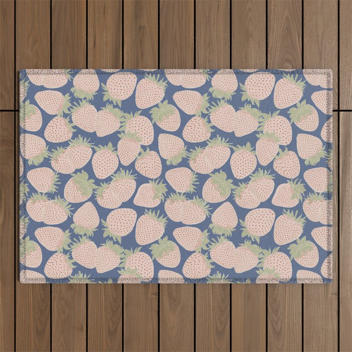 Des Fraises in Denim Outdoor Rug Gallery Image 1
