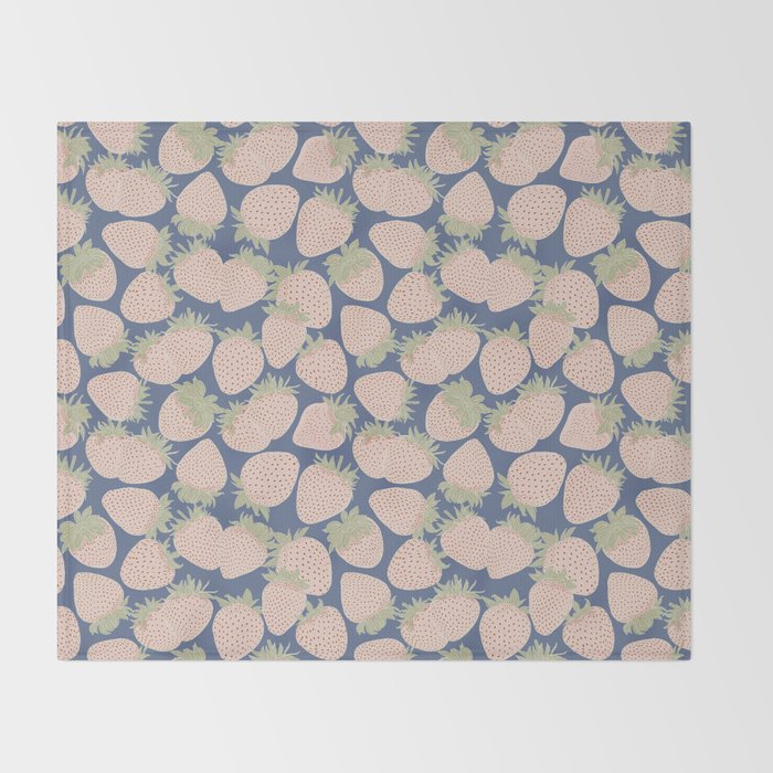 Des Fraises in Denim Throw Blanket Gallery Image 2