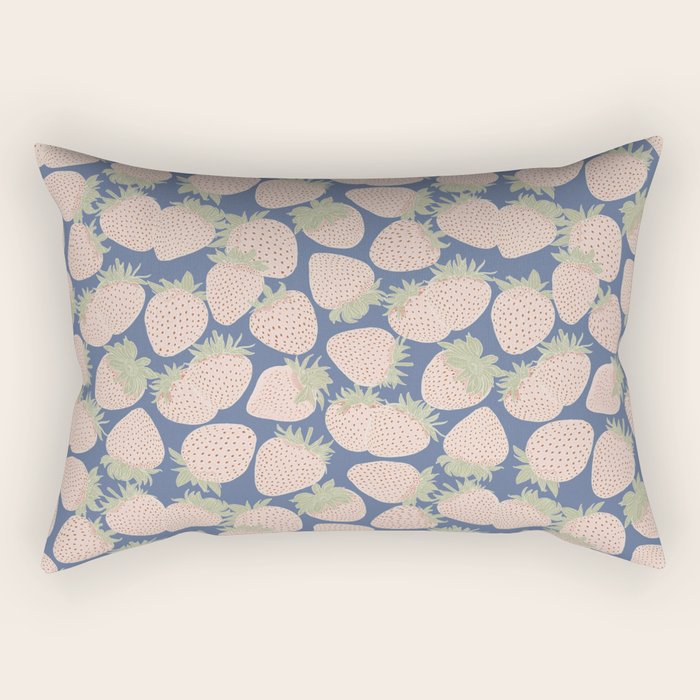 Des Fraises in Denim Rectangular Pillow Gallery Image 2