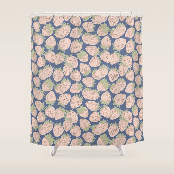 Des Fraises in Denim Shower Curtain Gallery Image 1