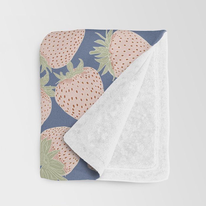 Des Fraises in Denim Throw Blanket Gallery Image 3