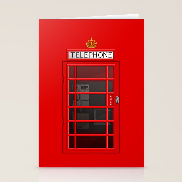 RED TELEPHONE BOX BOOTH PHONE BOX Stationery Card Gallery Image 2