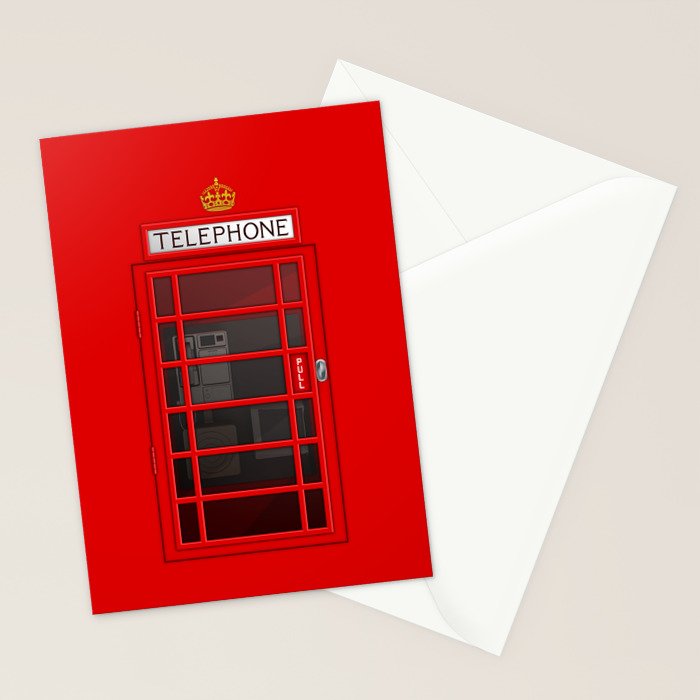 RED TELEPHONE BOX BOOTH PHONE BOX Stationery Card Gallery Image 2
