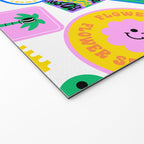 Retro funny sticker label cartoon pattern Welcome Mat Gallery Image 2