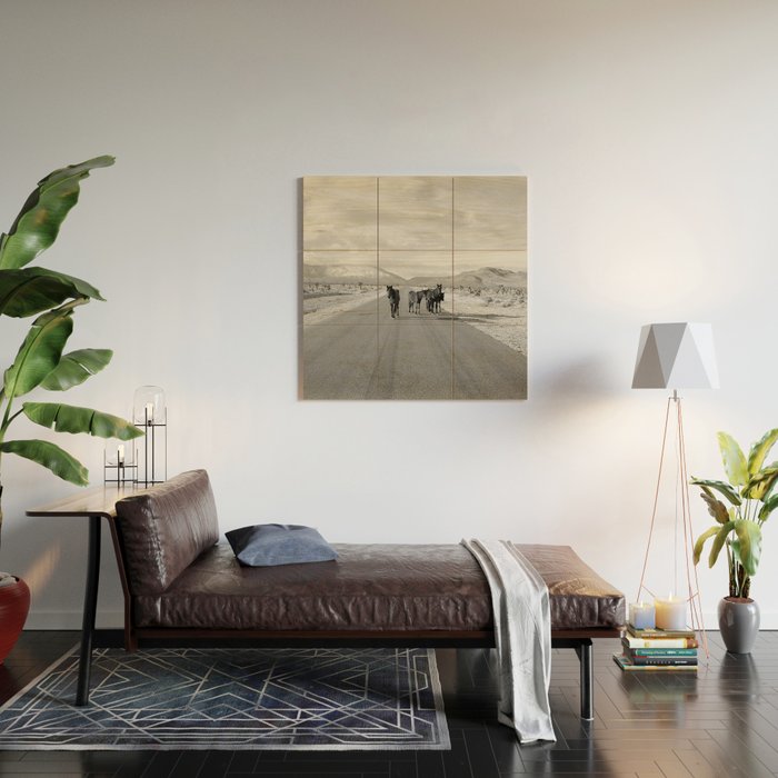 Spring Mountain Wild Horses Wood Wall Art Gallery Image 2