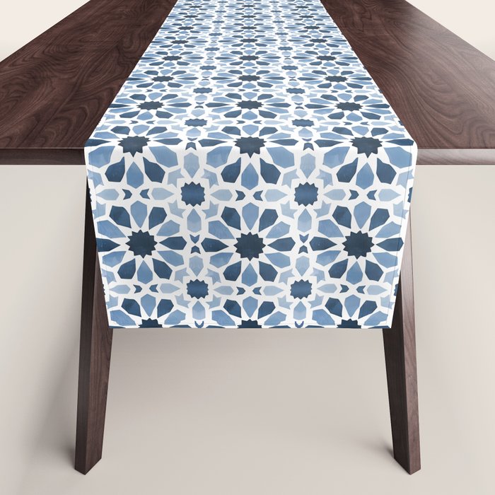 Watercolor Zellige Harmony Table Runner Gallery Image 1