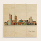 grand rapids michigan skyline Wood Wall Art Gallery Image 1