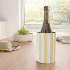 Bold Vertical Stripes Pattern - butter yellow and white Wine Chiller Gallery Image 4