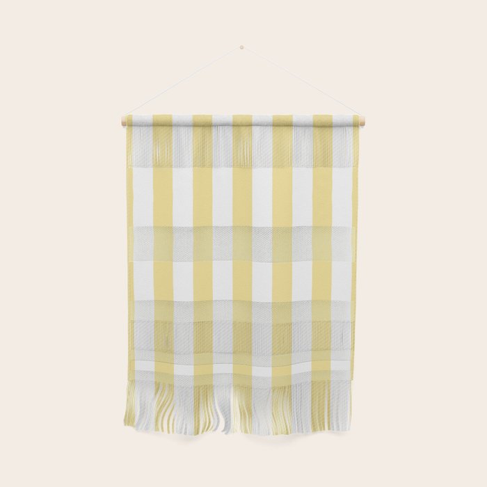 Bold Vertical Stripes Pattern - butter yellow and white Wall Hanging Gallery Image 1