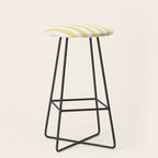 Bold Vertical Stripes Pattern - butter yellow and white Stool Gallery Image 1