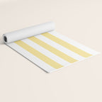 Bold Vertical Stripes Pattern - butter yellow and white Yoga Mat Gallery Image 2