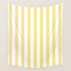Bold Vertical Stripes Pattern - butter yellow and white Wall Tapestry Gallery Image 4
