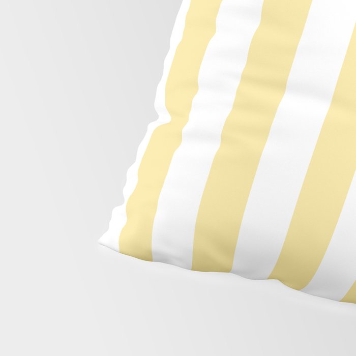 Bold Vertical Stripes Pattern - butter yellow and white Pillow Sham Gallery Image 4