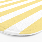 Bold Vertical Stripes Pattern - butter yellow and white Bath Mat Gallery Image 3