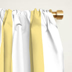 Bold Vertical Stripes Pattern - butter yellow and white Window Curtain Gallery Image 2