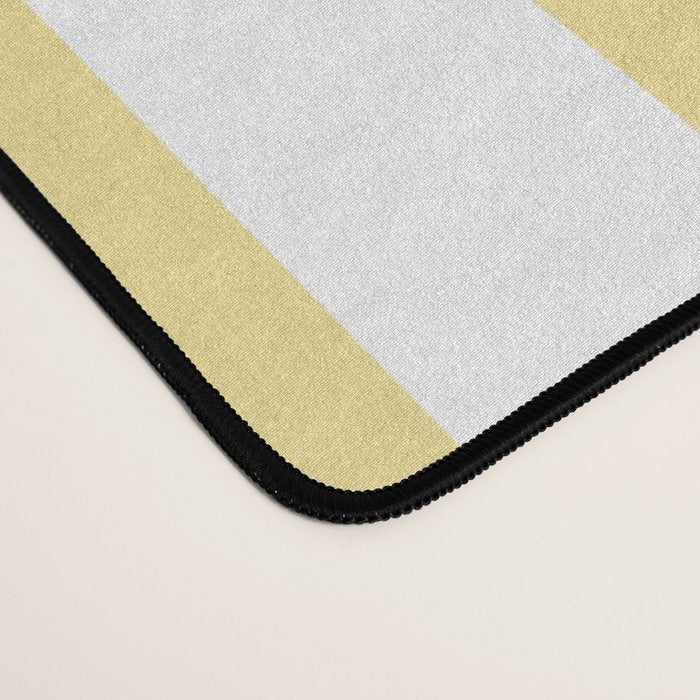 Bold Vertical Stripes Pattern - butter yellow and white Desk Mat Gallery Image 4