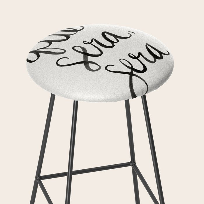 Whatever Will Be, Will Be (Black Ink) Stool Gallery Image 2