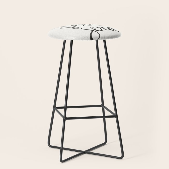 Whatever Will Be, Will Be (Black Ink) Stool Gallery Image 1