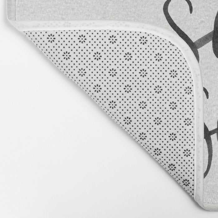 Whatever Will Be, Will Be (Black Ink) Bath Mat Gallery Image 2