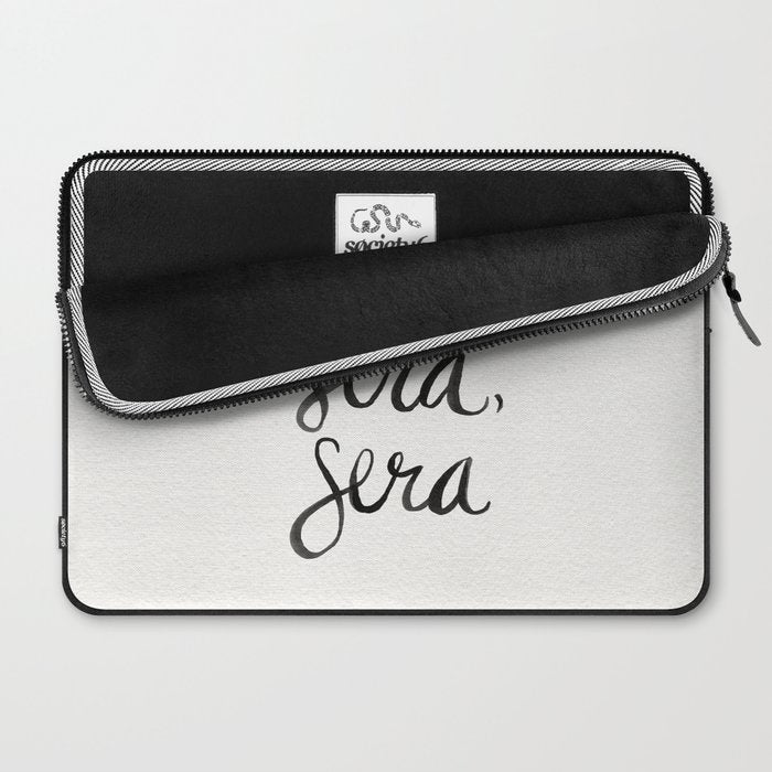 Whatever Will Be, Will Be (Black Ink) Laptop Sleeve Gallery Image 2