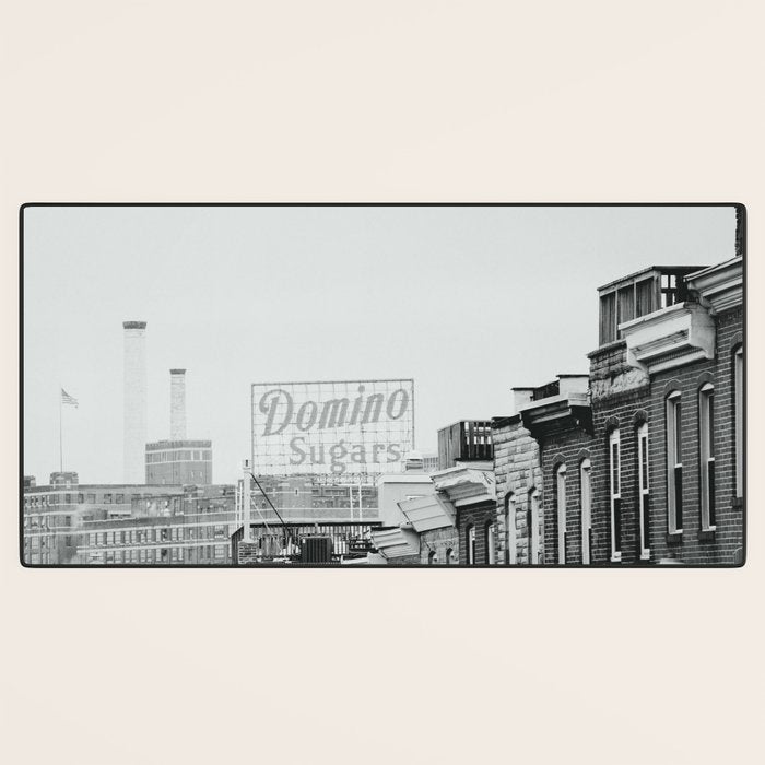 Domino Sugars Building Black and White Baltimore Photograph Desk Mat Gallery Image 3