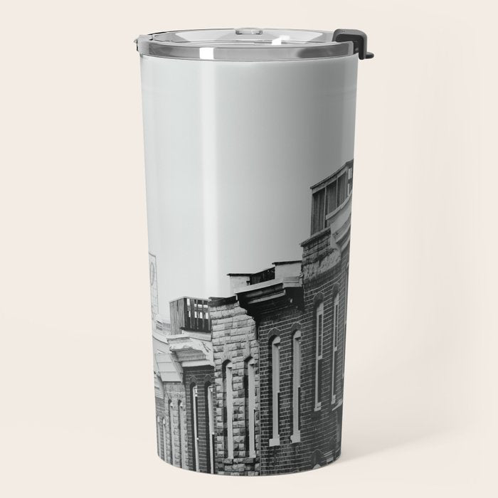 Domino Sugars Building Black and White Baltimore Photograph Travel Mug Gallery Image 2