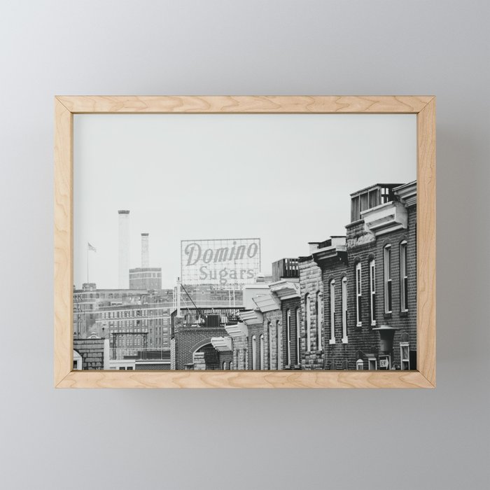 Domino Sugars Building Black and White Baltimore Photograph Mini Art Print Gallery Image 1