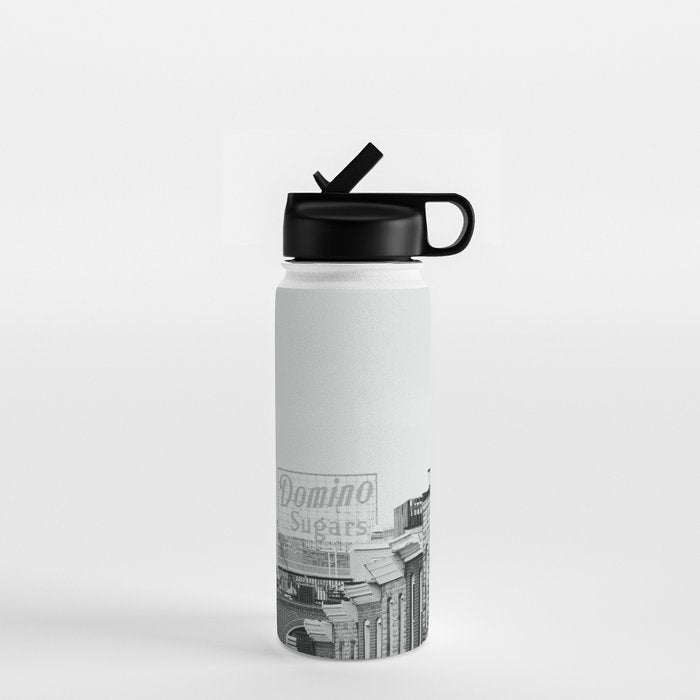 Domino Sugars Building Black and White Baltimore Photograph Water Bottle Gallery Image 1