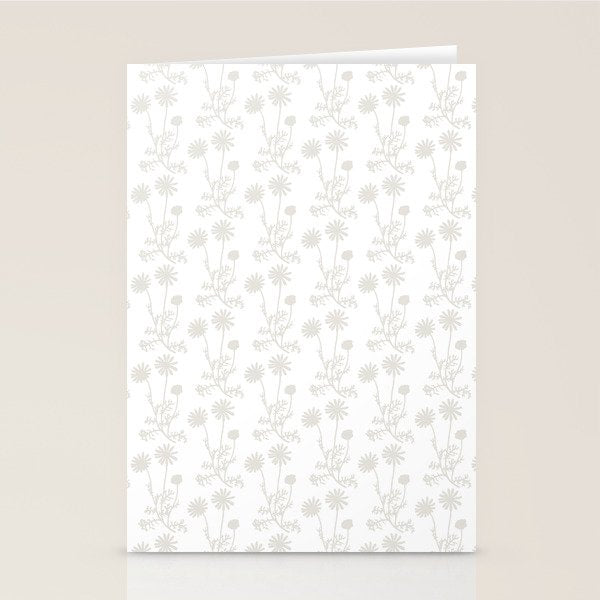 White Floral Botanical Wild Daisies Cottage Pattern Petite Stationery Card Gallery Image 1